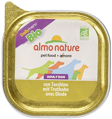 Almo Nature Daily Menu Bio - Comida Húmeda para Perros - Paté con Ternera - Ingredientes Orgánicos - 100g, Pack de 32