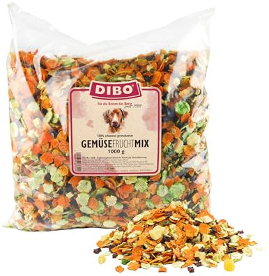 Gemüse-Frucht-Mix, 1kg-Beutel, Futterergänzung als gesunde, natürliche Ernährung für Hunde von DIBO, Hundefutter, Barf, B.A.R.F.