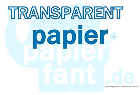 Transparentpapier - 100 Blatt Papier transparent DIN A4 110-115 g/m² - papierfant.de - SUPER!