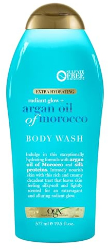 OGX Radiant Glow + Argan Oil of Morocco Extra Hydrating Body Wash, 19.5 Ounce