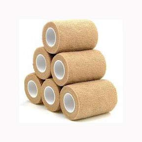 Cohesive Bandage, Tan 7.5cm x 4.5m Pack of 6
