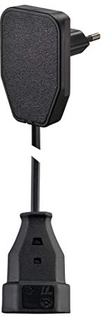 Strom Verlängerungscable [Flachstecker - Euro-Kupplung] schwarz 5m NVB
