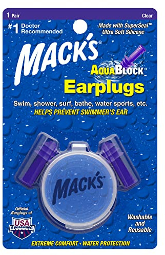 MACK'S, Tappi Orecchie da Piscina per Il Nuoto, Viola