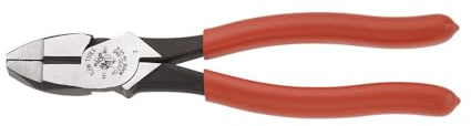 Klein Tools HD2000-9NE Side Cutter Linemans Pliers Cut ACSR, Made in USA, Screws, Nails, Hard Wire, 9-Inch Electrical Pliers