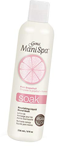 Gena Mani Spa Liquid Hand Soak | Softens, Moisturizes Hands, Nails, and Cuticles for Great Manicure Pre Treatment | Made in the Usa |Grapefruit Scent |8 Oz