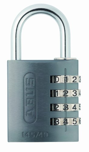 ABUS Zahlenschloss 145/40 Titanium - Kofferschloss, Spindschloss u. v. m. - Aluminium-Vorhängeschloss - individuell einstellbarer Zahlencode - ABUS-Sicherheitslevel 4