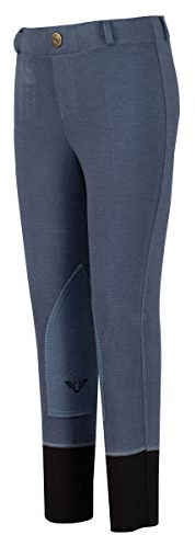 Tuffrider Girl's Starter Lowrise Pull-On Breech, Denim, 12