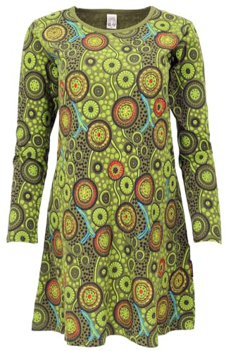GURU SHOP Hippie Minikleid Boho Chic, Tunika - Grün, Damen, Size:XL