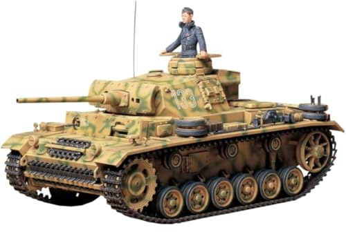 TAMIYA 35215 1:35 tysk PzKpfw. III L (1), modellbyggsats, plastbyggsats, byggsats för montering, detaljerad kopia, camo, flera färger