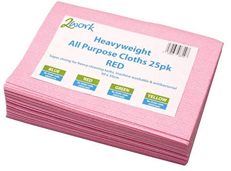 2Work Heavyweight All Purpose Cloth 500x350mm Red (Pack of 25) CNT01643