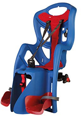 b bellelli Pepe - Seggiolino bici posteriore - attacco Clamp - Si fissa al portapacchi - dai 9 mesi ai 8 anni - max 22 kg - colore Blue