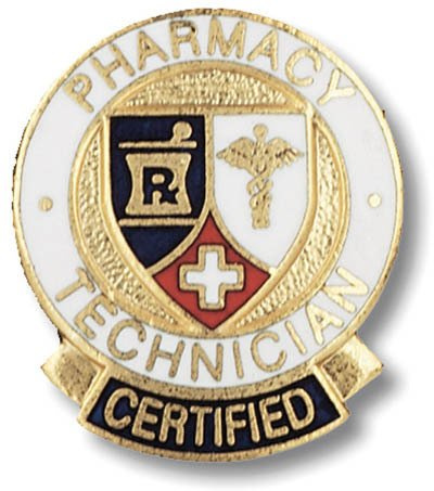EMI Pharmacy Technician CERTIFIED Emblem Pin - Round