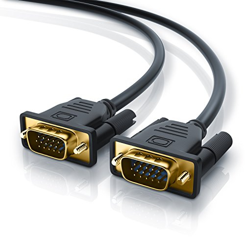 CSL- 3m HQ Full HD VGA Kabel - D-Sub-Stecker - S-VGA zu S-VGA Videokabel - 1080p Full HD - Knickschutz - vergoldete Kontakte - 3-Fach geschirmt - schwarz