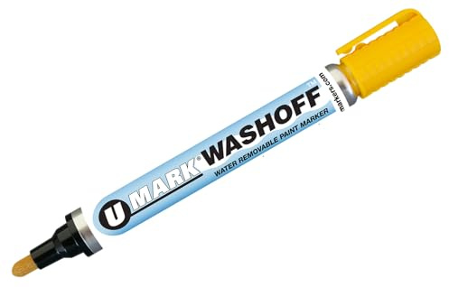 U-Mark Washoff Water Removable Paint Marker Yellow (12 Pack) 10456