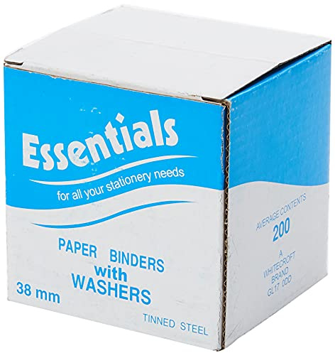 Whitecroft Paper Binders Tinned Steel with Washers 38mm Ref 36331 [Pack 200]