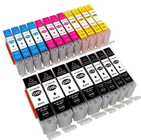 ESMOnline 20 komp. XL Druckerpatronen Canon PGI 550 CLI 551 Pixma MG 5450 5550 5650 5655 6350 6450 6650 7100 7150 7550 MX 725 925 iP 7200 7250 8750 iX 6850