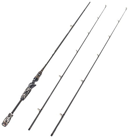 Entsport E Series - Camo Legend 2-Piece 7-Feet Casting Rod 24 Ton Carbon Fiber Baitcasting with 2 Tips - Medium and Medium Heavy Portable Bass Fishing Rod Baitcaster