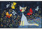 Salonloewe Rosina Wachtmeister Fußmatte waschbar Danza Delle farfalle 50x75 cm Haustür-Matte Fussabtreter Katzen bunt rutschfest