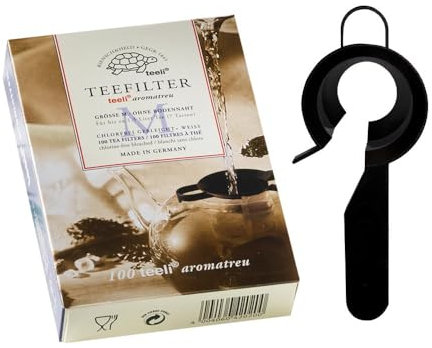 Teefiltertüten Halterset, 100 Teefiltertüten inkl. Filterhütenhalter