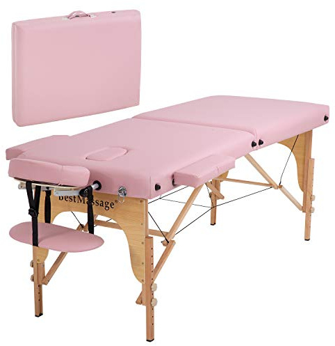 BestMassage Massage Table Fold Massage Bed Protable Lash Bed 28 in Wide PU Spa Bed 2 Fold Heigh Adjustable Spa Table with Oxford Bag for Spa Footmassage Facial CareSpa Tattoo
