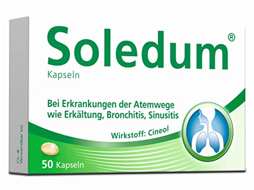 Soledum Kapseln | 50 Stück | Erkältungskapseln mit Cineol bei Entzündungen der Atemwege wie Bronchitis