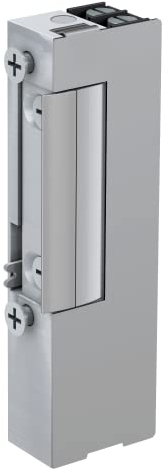 BASI | Elektrischer Türöffner | Asymmetrisch | Für DIN rechts Türen | Mit mechanischer Entriegelung | 6-12 Volt | Extra Flache Bauform 16,5 mm Silber