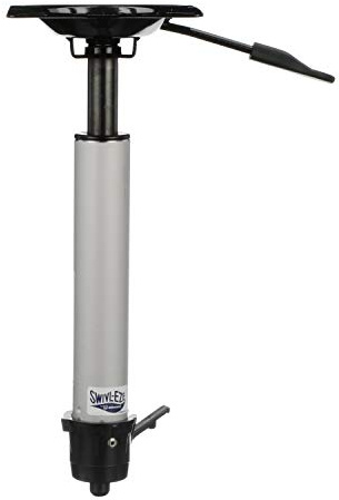 Attwood Adjustable Height Seat Post, 2-3/8 inch Diameter Extension Post, 13 inch –19 inch Height, Satin Anodized Aluminum, Wedge Seat Mount, SP-37904
