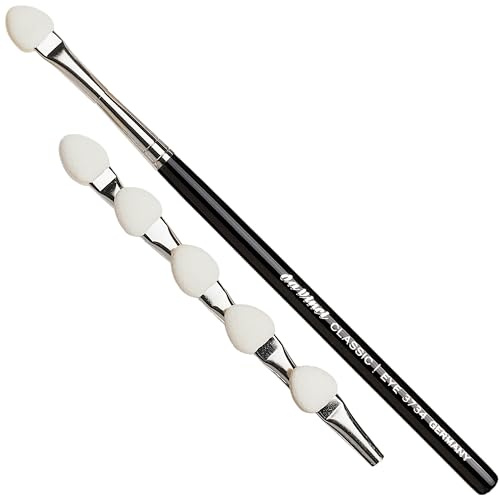 da Vinci, CLASSIC Lidschatten applikator mit 5 Ersatzköpfen, vegan, Rubicell-Schwämmchen, präzises & flächiges Auftragen, langlebig & hochwertig, Handmade in Germany