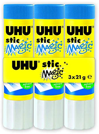 Uhu 45277 - 3 Klebestifte Magic, im Bonuspack, 3 x 21 g