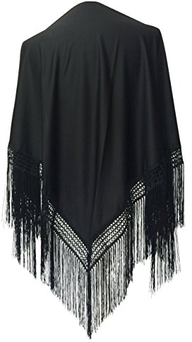 La Senorita Spanischer Manton, Flamenco Tuch - Schwarz