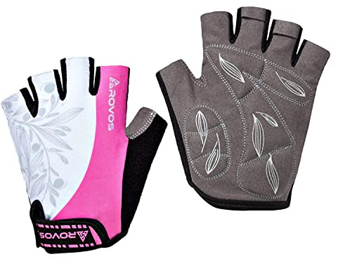 ROVOS Cycling Gloves for Men/Women - Mountain Bike Half Finger Gloves With 5MM Shock Absorbing Pads - for Sports, Workout, Motorcycle, Gym Training, Outdoor