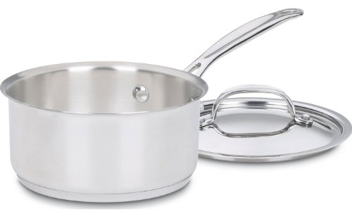 Cuisinart 1 Quart Saucepan w/Cover, Chef's Classic Stainless Steel Cookware Collection, 719-14