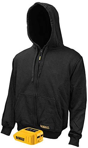 DEWALT DCHJ067B-M 20V/12V MAX Bare Hooded Heated Jacket, Black, Medium