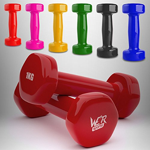 We R Sports Vinyl Dumbbell Set Ladies Aerobic Training Weights Strength Training Home Gym