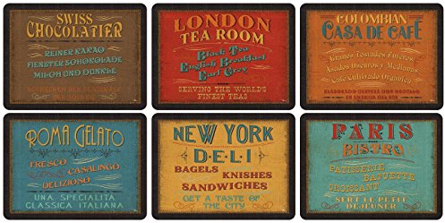 Portmeirion Home & Gifts Pimpernel Lunchtime Placemats, Set of 6, 30.5 x 23 cm, Duck Egg Blue