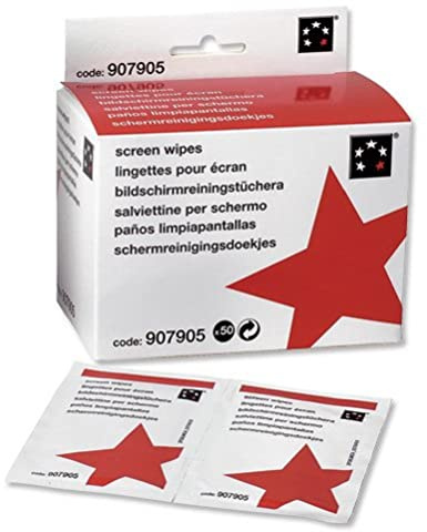 5 Star rengöringsdukar individuellt förpackade antistatisk ofarlig 50 stycken