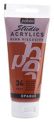 Pébéo 837034 Studio Acrylique Tube Ocre Rouge 100 ml