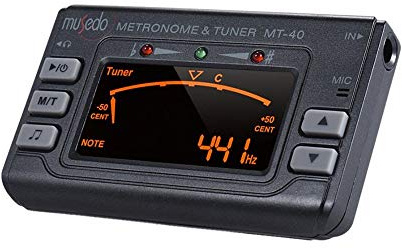 Musedo Mt-40 Cromatico + Metronomo Metronomo, accordatore e generatore di toni digitale, tutto in uno schermo LCD di grandi dimensioni, colore nero