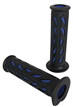 Moto Empuñaduras para 22mm 7/8 Manillar - Azul y Negro - Suave Silicona Goma