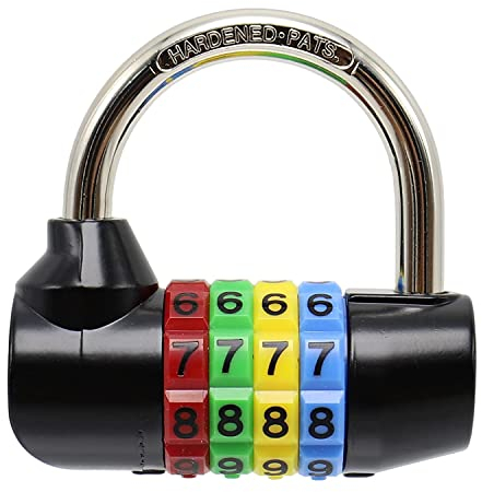 Bosvision - Cadenas Code, Cadenas à Combinaison de 4 chiffres, Cadenas Casier, Manille de 7,8 mm pour les casier de l'école, casiers de gym, le jeu d'évasion, les portes, les cabanes, les valises...