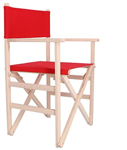 Aranaz - Sillón Director Plegable Sin Barniz Lona, Roja