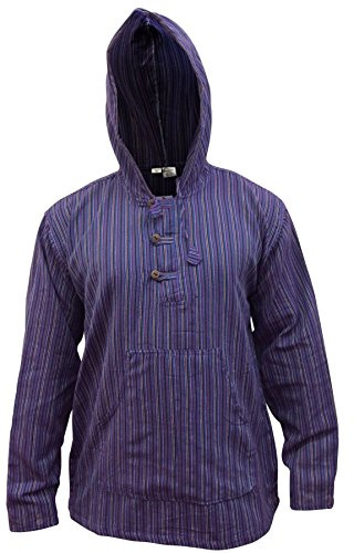 SHOPOHOLIC FASHION Multicolor Dharke Rayas Abuelo Sudadera con Capucha Camisa, Ligero - Mezcla de Púrpura, 3XL