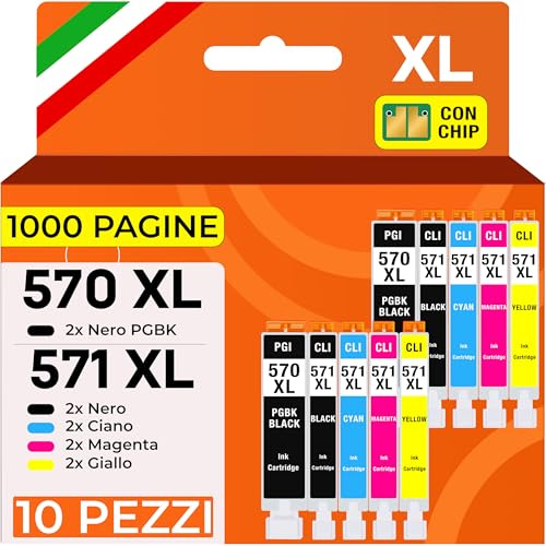 Supply Guy 10 Druckerpatronen kompatibel mit Canon PGI-570 CLI-571 für MG5750 MG5751 MG5752 MG5753 MG6850 MG6851 MG6852 MG6853 TS5050 TS5051 TS5053 TS5055 TS6050 TS6051 TS6052