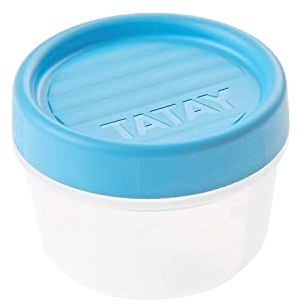 Tatay Fiambrera de Alimentos, Hermética, 0.2L de Capacidad, Tapa de Rosca, Libre de BPA, Apto Microondas y Lavavajillas, Color Azul. Medidas: 8,5 x 8,5 x 6 cm