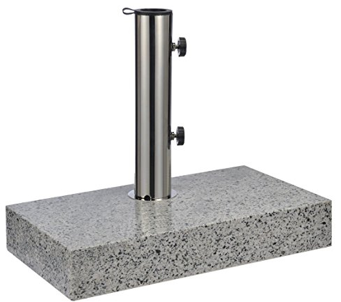 Spetebo Wand Sonnenschirmständer aus Granit - eckig - Gewicht 25 kg - Schirmständer mit Feststellschrauben