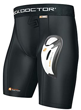 Shock Doctor 221 - Kompressionsshorts mit BioFlex-Protektor - Komfort und Kompression - Maximale Bewegungsfreiheit - Kontaktsport - Protektor