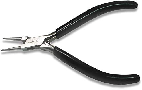 The Beadsmith Round Nose Pliers – Extra Fine Tips – 4.5 inches (114mm) – PVC Grip Handle with Double Leaf Springs – Jewelry Making Tool for Creating Bracelets, Earrings and Necklaces