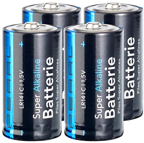 PEARL Babyzelle: Sparpack Alkaline-Batterien Baby 1,5V Typ C im 4er-Pack (Babyzellen Batterien, Batterien Lr14, Fernbedienungen)