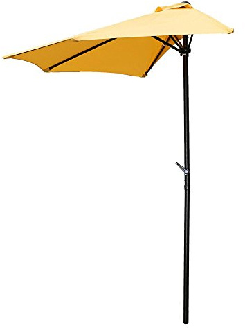 International Caravan Furniture Piece 9-Foot Half Round Wall Hugger Umbrella