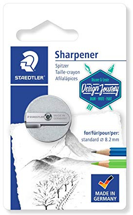Staedtler Mars 510 25 Design Journey - Blister 1 Taille-Crayon Rond Métal 2 Usages